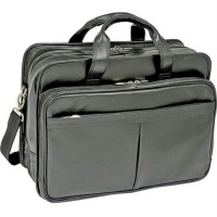 McKlein 17 Walton Black Leather Expandable Double Compartment Notebook Case McKlein 17 Walton Black Leather Expandable Double Compartment Notebook Case