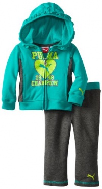 Puma - Kids Baby-Girls Infant Champion Hoodie Set, Spectra Green, 18 Months Puma - Kids Baby-Girls Infant Champion Hoodie Set, Spectra Green, 18 Months