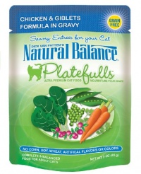 Natural Balance 3-Ounce Platefulls Chicken and Giblets Formula in Gravy Entree for Cats, Pack of 24 Natural Balance 3-Ounce Platefulls Chicken and Giblets Formula in Gravy Entree for Cats, Pack of 24