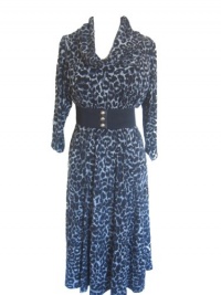 SIGNATURE Women's Cowl Neck Dress-BLACK/GREY-20W SIGNATURE Women's Cowl Neck Dress-BLACK/GREY-20W