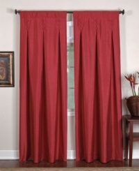 The Imperial window panel gives your room a stately appeal with its silk-like sheen, fabric-covered buttons and inverted pleats. Fully lined. The Imperial window panel gives your room a stately appeal with its silk-like sheen, fabric-covered buttons and inverted pleats. Fully lined.