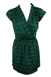 Aqua Womens Short Sleeve Printed Faux Wrap Tea Dress Aqua Womens Short Sleeve Printed Faux Wrap Tea Dress