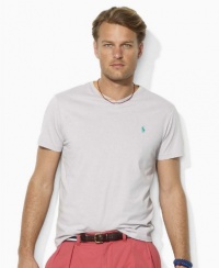 Polo Ralph Lauren Tee, Short Sleeve Solid Jersey V Neck T Shirt, Spring Grey, Size Large Polo Ralph Lauren Tee, Short Sleeve Solid Jersey V Neck T Shirt, Spring Grey, Size Large
