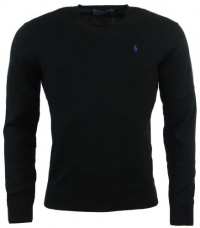 Polo Ralph Lauren Mens Pima Cotton V-Neck Sweater - L - Black Polo Ralph Lauren Mens Pima Cotton V-Neck Sweater - L - Black
