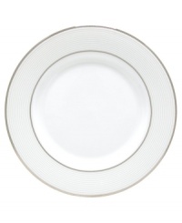 Modern yet timeless, this fine china dinnerware is sure to satisfy the style-hungry host. Simply dressed in cream and white stripes and finished with a polished platinum trim, Opal Innocence Stripe creates an ultra-chic setting to enjoy celebratory meals.