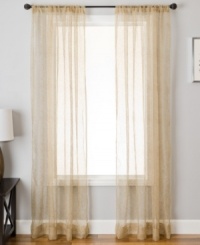 With its subtle abstract swirling design, the Rebound window sheer panel introduces a layer of captivating artwork for your view. Layer it underneath your favorite solid panels or let it stand alone for a soft, modern update. With its subtle abstract swirling design, the Rebound window sheer panel introduces a layer of captivating artwork for your view. Layer it underneath your favorite solid panels or let it stand alone for a soft, modern update.