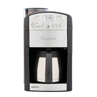 The CoffeeTEAM TS features a stainless steel thermal carafe to keep your coffee perfectly hot for hours, without reheating. Stainless steel accents throughout the machine make this the most sophisticated coffee maker/burr grinder combination on the market. The CoffeeTEAM TS features a stainless steel thermal carafe to keep your coffee perfectly hot for hours, without reheating. Stainless steel accents throughout the machine make this the most sophisticated coffee maker/burr grinder combination on the market.