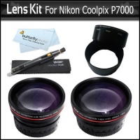 Lens Bundle Kit For Nikon Coolpix P7000 P7100 Digital Camera Includes Necessary Adapter Tube + 2x HD Telephoto Lens + .45x Professional HD Wide Angle Lens With Macro + Lens Pen Cleaning Kit + MicroFiber Cloth Lens Bundle Kit For Nikon Coolpix P7000 P7100 Digital Camera Includes Necessary Adapter Tube + 2x HD Telephoto Lens + .45x Professional HD Wide Angle Lens With Macro + Lens Pen Cleaning Kit + MicroFiber Cloth