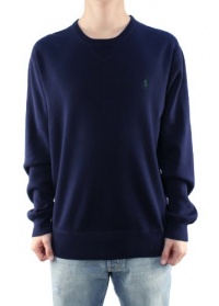 Polo Ralph Lauren Men's Navy Blue Crew Neck Sweater w/Small Green Pony Polo Ralph Lauren Men's Navy Blue Crew Neck Sweater w/Small Green Pony