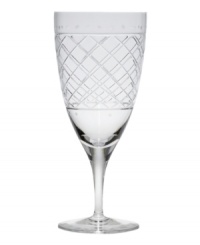 An intricate bias check pattern on crystal adds sparkling sophistication to an elegant evening. An intricate bias check pattern on crystal adds sparkling sophistication to an elegant evening.