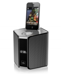 Your go-to gadget for all your Apple products, this sleek speaker and charging station from Sharper Image features a unique hexagonal shape that livens up your living space with it's cool design and impeccable sound quality. Your go-to gadget for all your Apple products, this sleek speaker and charging station from Sharper Image features a unique hexagonal shape that livens up your living space with it's cool design and impeccable sound quality.