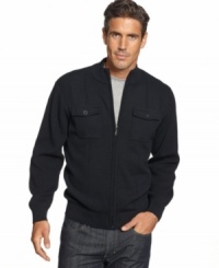 Make your casual style a little crisper with this handsome ribbed sweater from Cubavera. Make your casual style a little crisper with this handsome ribbed sweater from Cubavera.