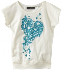 Baby Phat - Kids Girls 2-6X Toddler Heart Print Tee, Ivory, 4T