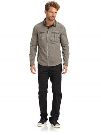 THE LOOKFaded finish for a vintage feelPoint collarSnap front placket with pearlized snapsWestern-inspired seaming at shouldersLong sleeves with two-button cuffsDual snap flap pockets with pleatsTHE MATERIALCottonCARE & ORIGINMachine washImported THE LOOKFaded finish for a vintage feelPoint collarSnap front placket with pearlized snapsWestern-inspired seaming at shouldersLong sleeves with two-button cuffsDual snap flap pockets with pleatsTHE MATERIALCottonCARE & ORIGINMachine washImported