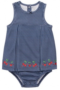 Carters Girls 3-24 Months Plaid Cherry Embroidered Sunsuit (12 Months, Blue) Carters Girls 3-24 Months Plaid Cherry Embroidered Sunsuit (12 Months, Blue)