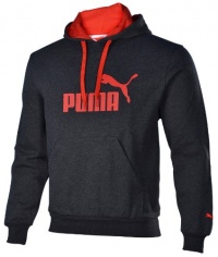 Puma Men's No. 1 Logo Hoodie Fleece Sweatshirt-Dark Gray/Red Puma Men's No. 1 Logo Hoodie Fleece Sweatshirt-Dark Gray/Red