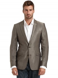 THE LOOKMicro-tweed designPeaked lapelLong button cuff sleevesTwo-button front closure Chest welt pocketContoured seams through the waistFront flap pocketsBack vented hemTHE FITAbout 29 from shoulder to hemTHE MATERIAL65% wool/35% viscoseFully linedCARE & ORIGINDry cleanMade in Croatia THE LOOKMicro-tweed designPeaked lapelLong button cuff sleevesTwo-button front closure Chest welt pocketContoured seams through the waistFront flap pocketsBack vented hemTHE FITAbout 29 from shoulder to hemTHE MATERIAL65% wool/35% viscoseFully linedCARE & ORIGINDry cleanMade in Croatia