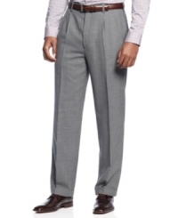 Give grey a chance-these sharp pleated dress pants from Louis Raphael will make you happy you did. Give grey a chance-these sharp pleated dress pants from Louis Raphael will make you happy you did.