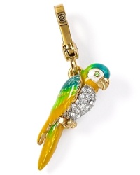 Charming and totally tropical. The future looks bright with bold accessories like this gold-plated parrot charm from Juicy Couture. Charming and totally tropical. The future looks bright with bold accessories like this gold-plated parrot charm from Juicy Couture.