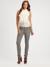 A sleek skinny jean that channels tough luxury in a faded grey wash with a chic logo-embossed lock charm and chain link at hip.Button closureZip flyBelt loopsFive-pocket styleInseam, about 32CottonHand washImported Model shown is 5'9½ (176cm) wearing US size 4. A sleek skinny jean that channels tough luxury in a faded grey wash with a chic logo-embossed lock charm and chain link at hip.Button closureZip flyBelt loopsFive-pocket styleInseam, about 32CottonHand washImported Model shown is 5'9½ (176cm) wearing US size 4.