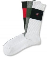 Look great as you're working out in these classic styled athletic crew socks by Polo Ralph Lauren. Look great as you're working out in these classic styled athletic crew socks by Polo Ralph Lauren.