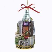 Kurt Adler C4055 New York Glass Cityscape Ornament, 5-1/2-Inch