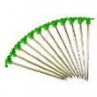 Set of 10 Non-Rust Galvanized Steel Tent Peg Stakes - 10.5-Inch Length - Easy-Tie T-Top Set of 10 Non-Rust Galvanized Steel Tent Peg Stakes - 10.5-Inch Length - Easy-Tie T-Top
