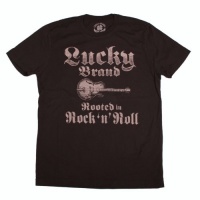 Lucky Brand Mens Black 'Rooted in Rock 'n' Roll' T-Shirt Lucky Brand Mens Black 'Rooted in Rock 'n' Roll' T-Shirt