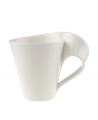 A hybrid of Asian-inspired style and modern details, the New Wave Caffé mug from Villeroy & Boch's dinnerware and dishes collection lends impromptu or informal gatherings sophistication. The unique, shape and warm, creamy glaze combine for a truly eye-catching effect. 12.5 oz capacity. A hybrid of Asian-inspired style and modern details, the New Wave Caffé mug from Villeroy & Boch's dinnerware and dishes collection lends impromptu or informal gatherings sophistication. The unique, shape and warm, creamy glaze combine for a truly eye-catching effect. 12.5 oz capacity.