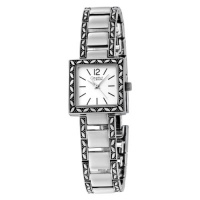 Caravelle by Bulova Women's 43L118 Bracelet Silver and Black Square Watch Caravelle by Bulova Women's 43L118 Bracelet Silver and Black Square Watch