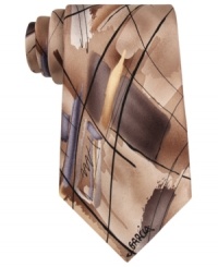 Ease into neutral. This Jerry Garcia tie bridges the gap between black and white with an abstract graphic. Ease into neutral. This Jerry Garcia tie bridges the gap between black and white with an abstract graphic.