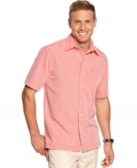 Keep your weekend wear on the preppy side with this plaid shirt from Izod. (Clearance) Keep your weekend wear on the preppy side with this plaid shirt from Izod. (Clearance)