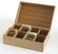 Bamboo Tea Bag Storage Serving Box Wood 8 Sections Wooden Lipper Coffee Kitchen Bamboo Tea Bag Storage Serving Box Wood 8 Sections Wooden Lipper Coffee Kitchen
