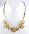 Style&co Necklace, 20 Gold-Tone Large Mesh and Textured Bead Frontal Statement Necklace