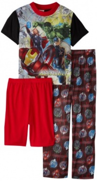 AME Boy's Avengers 3 Piece Sleepwear Set, Multi, 8