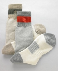 Before you lace up, toss on these Timberland boot socks in a warm acrylic-wool blend for an added layer of protection. Before you lace up, toss on these Timberland boot socks in a warm acrylic-wool blend for an added layer of protection.
