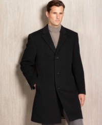 The perfect topcoat, plain and simple: Calvin Klein's Plaza, a sparingly detailed overcoat tailored in a traditional three-button silhouette. The perfect topcoat, plain and simple: Calvin Klein's Plaza, a sparingly detailed overcoat tailored in a traditional three-button silhouette.