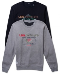 Keep warm and comfortable in this casual and versatile sweatshirt by LRG. Keep warm and comfortable in this casual and versatile sweatshirt by LRG.