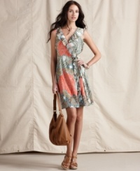 Charming prints: Get the look in Tommy Hilfiger's gorgeous dress. A ruffled neckline and wrap silhouette make a polished paisley print instantly feminine. Charming prints: Get the look in Tommy Hilfiger's gorgeous dress. A ruffled neckline and wrap silhouette make a polished paisley print instantly feminine.