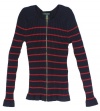 Lauren Ralph Lauren Women's Striped Cotton Zip Cardigan Sweater