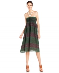 This ultracute tube dress can also become a gorgeous maxi skirt, from Calvin Klein Jeans. The punchy pattern brightens up any ensemble -- no matter how you wear it! This ultracute tube dress can also become a gorgeous maxi skirt, from Calvin Klein Jeans. The punchy pattern brightens up any ensemble -- no matter how you wear it!