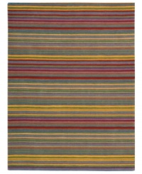 True colors. With vivid stripes in hues like marigold, ruby and sage, Nourison's irresistible Skyland rug is an instant mood-lifter in any space. The plush wool rug is enhanced with meticulous hand carving for beautiful detail and texture. (Clearance) True colors. With vivid stripes in hues like marigold, ruby and sage, Nourison's irresistible Skyland rug is an instant mood-lifter in any space. The plush wool rug is enhanced with meticulous hand carving for beautiful detail and texture. (Clearance)