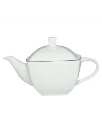 With lightweight construction in fine bone china, a softly squared design and platinum edging, the Mikasa Couture Platinum tea server (shown left) offers a new take on sophisticated modern dining. With lightweight construction in fine bone china, a softly squared design and platinum edging, the Mikasa Couture Platinum tea server (shown left) offers a new take on sophisticated modern dining.