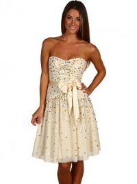 BCBG Maxazria Women's Sparkling Sequin Embellished Party Cocktail Eve Dress 10 Vanilla BCBG Maxazria Women's Sparkling Sequin Embellished Party Cocktail Eve Dress 10 Vanilla