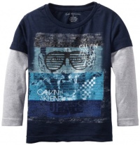 Calvin Klein Boys 2-7 Street Art Slider, Blue, 7 Calvin Klein Boys 2-7 Street Art Slider, Blue, 7