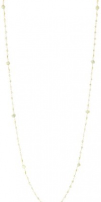 Mizuki 14k Wrapped Chain Necklace Gray Rough Diamond, 37