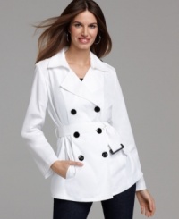 A great lightweight option for the season, Style&co.'s trench keeps the look fresh with epaulets and classic double-breasted buttons! A great lightweight option for the season, Style&co.'s trench keeps the look fresh with epaulets and classic double-breasted buttons!