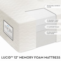 LUCID® by LinenSpa 12 Plush Triple-Layer Memory Foam Mattress 25-Year Warranty - Bamboo Cover LUCID® by LinenSpa 12 Plush Triple-Layer Memory Foam Mattress 25-Year Warranty - Bamboo Cover