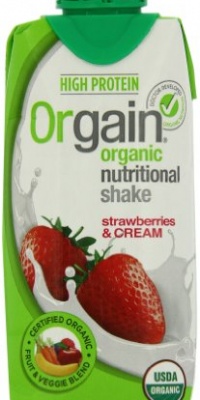 Orgain Organic Nutritional Shake, Strawberries and Cream, 11 Fluid Ounces, 12-Count