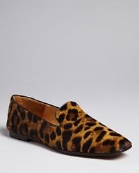 Retro-chic leopard lends this pair of Bettye Muller smoking flats a standout look. The look is a hair wild, yet polished enough to update your wear-to-work favorites. Retro-chic leopard lends this pair of Bettye Muller smoking flats a standout look. The look is a hair wild, yet polished enough to update your wear-to-work favorites.